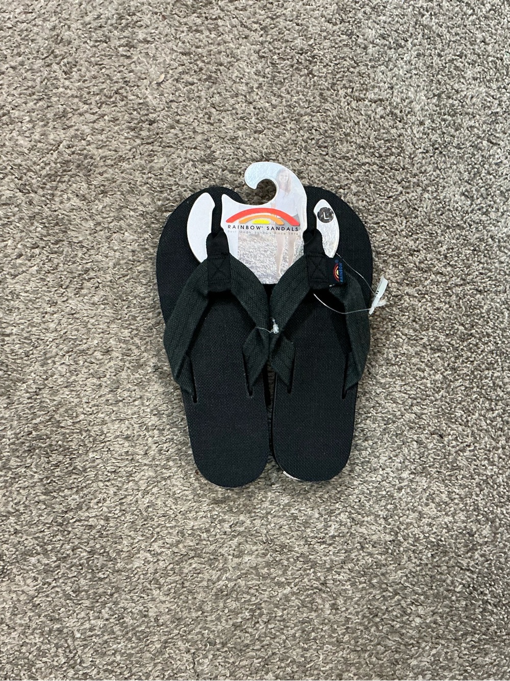 Rainbow Kids Black Flip Flop Sandals